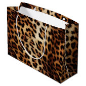 Chique bruine crème luipaard groot cadeauzakje (Achterkant Gekanteld)
