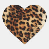 Chique bruine crème luipaard hart sticker (Voorkant)