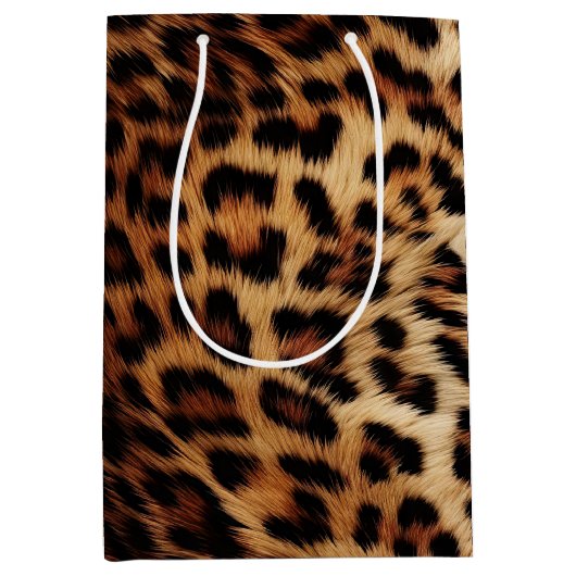 Chique bruine crème luipaard medium cadeauzakje (Voorkant)