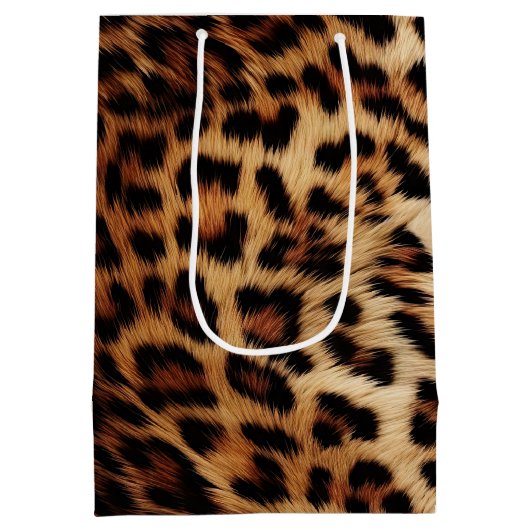 Chique bruine crème luipaard medium cadeauzakje (Achterkant)