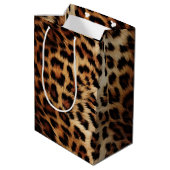 Chique bruine crème luipaard medium cadeauzakje (Achterkant Gekanteld)