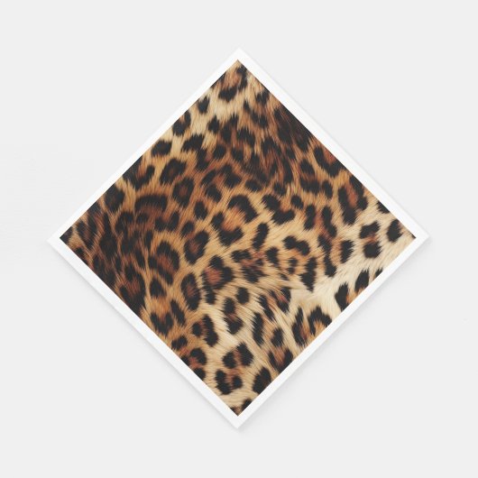 Chique bruine crème luipaard servet (Hoek)