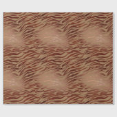 Chique bruine crème zebra print cadeaupapier (Vlak)