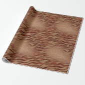 Chique bruine crème zebra print cadeaupapier (Uitgerold)