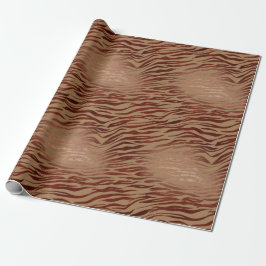 Chique bruine crème zebra print cadeaupapier