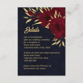 Chique bruine en gouden marine trouwdag informatiekaartje (Voorkant)