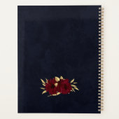 Chique bruine en gouden marineblauwe bruiloft planner (Achterkant)