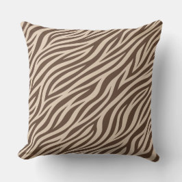 Chique bruine en taupe zebrastreep kussen