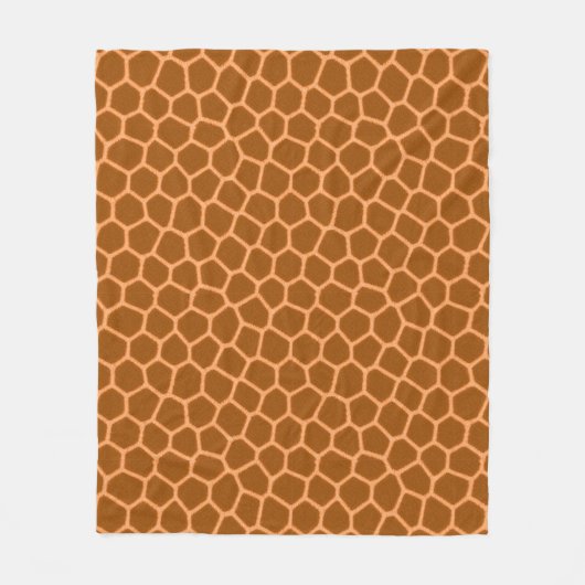 Chique bruine giraffendruk fleece deken (Voorkant)