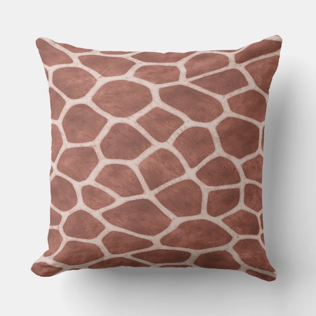Chique bruine giraffeprint kussensloop kussen (Voorkant)