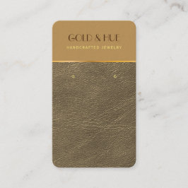 Chique bruine gouden leren elegante oorbeldisplay visitekaartje