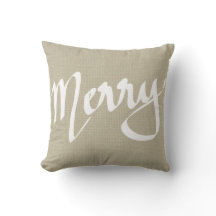 Chique bruine jute Merry typografie Kerstmis