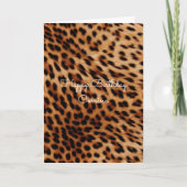 Chique bruine luipaardprint verjaardag kaart (Voorkant)