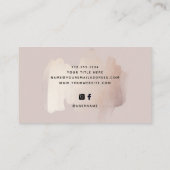 Chique Brush Stroke | Faux Rose Gold op Neutral Ro Visitekaartje (Achterkant)