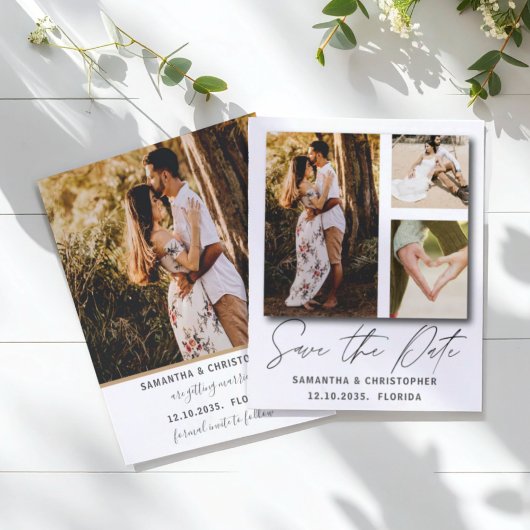 Chique budget foto Save Our Date uitnodiging