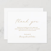 Chique Budget Funeral Bedankkaart Goud (Voorkant / Achterkant)