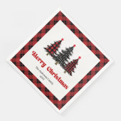 Chique Buffalo Plaid Boom Christmas Servetten (Hoek)