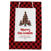 Chique buffelruit kerstcadeautas bewerkbaar medium cadeauzakje (Achterkant)