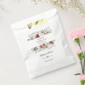 Chique Burgundy Blush Ivoorkleurig Bloem Bruiloft Bedankzakje (Gezegeld)