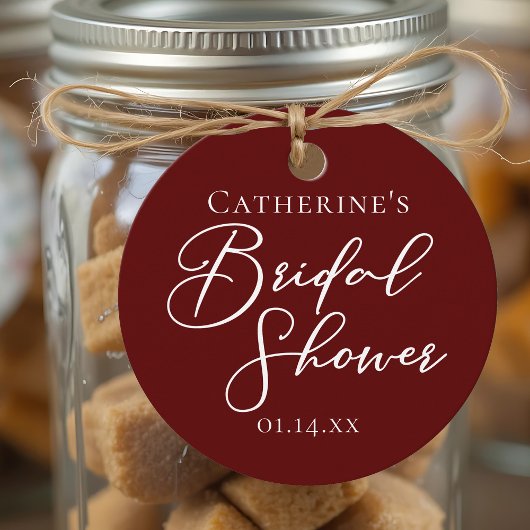 Chique Burgundy Bruidsfeest Verjaardagsfeest Perso Bedankjes Labels