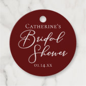 Chique Burgundy Bruiloftsfeest Persoonlijk Feest Bedankjes Labels (Voorkant)