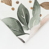 Chique Burgundy Crème Bloem  Fleece Deken (Hoek)