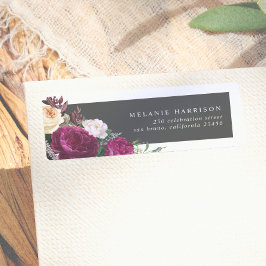 Chique Burgundy & Crème Bloem Retouradres Etiket