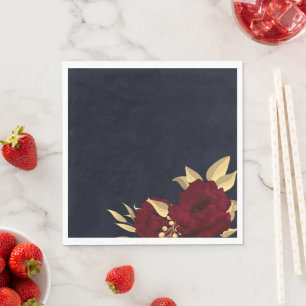 Chique burgundy en goud navyblauw servet