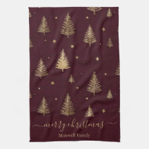 Chique burgundy gouden glitter kerstbomen 