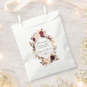 Chique Burgundy Marsala Bloemrijke Geometrische Tr Bedankzakje (Geknipt)