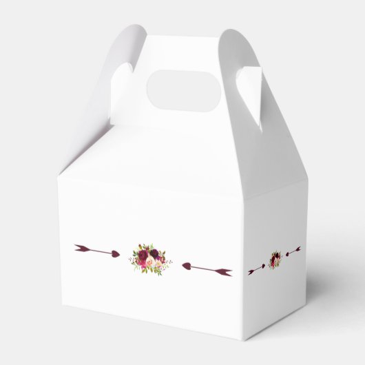 Chique Burgundy Marsala Bloemrijke Herfst Bruiloft Bedankdoosjes (Achterkant)