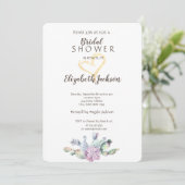 Chique Cactus Gouden Glitter Hart Bruidsdouche Kaart (Staand voorkant)