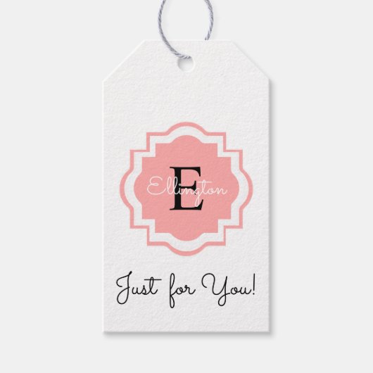 CHIQUE CADEAU LABEL_"Gewoon voor jou!" MONOGRAM LA Cadeaulabel (Voorkant)