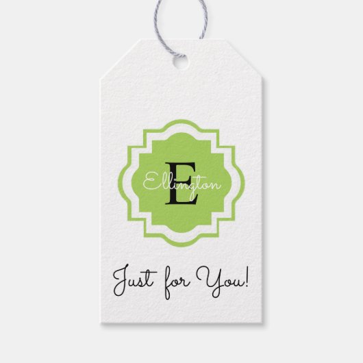 CHIQUE CADEAU LABEL_"Gewoon voor jou!" MONOGRAM LA Cadeaulabel (Voorkant)