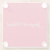 Chique Calligrafie Elegante Kersenrood Persoonlijk Glazen Onderzetter (Achterkant)