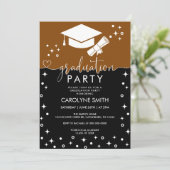 Chique Calligrafie Graduation Party Uitnodiging (Staand voorkant)