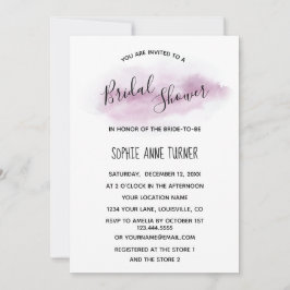 Chique Calligrafie Roze Waterverf Bruidsdouche Kaart