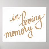 Chique Calligrafie Script 'In Loving Memory' Poster (Voorkant)