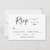 Chique Calligrafie Script Monogram Huwelijk RSVP Kaartje (Voorkant)
