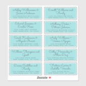 Chique Calligrafie Turquoise Gastadreslabels Sticker (Vel)