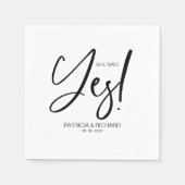 Chique Calligrafie Zij Heeft Ja Gezegd Bruiloft Fe Servet (Voorkant)