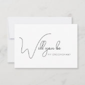 Chique Calligraphy Bruidsjonker Voorstelkaart Bedankkaart (Voorkant)