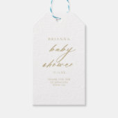 Chique Calligraphy Goud Baby Shower   Cadeaulabel (Voorkant)