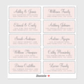 Chique Calligraphy Roze Huwelijks Gast Adres Label (Vel)