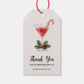 Chique Candy Cane Martini Kerst Geschenk Cadeaulabel (Voorkant)