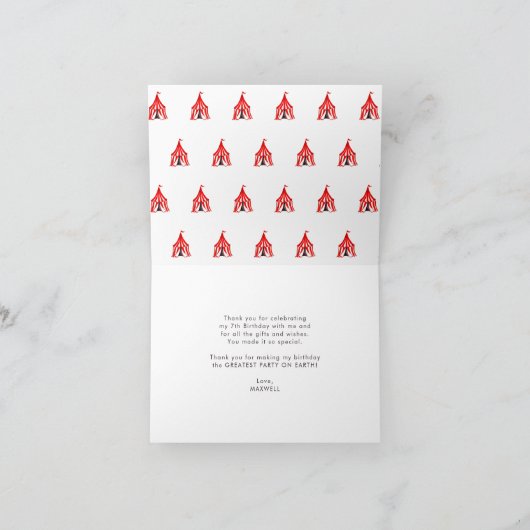 Chique Carnaval Circus Show Clowns Ballonnen Verja Bedankkaart (Binnen)