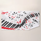 Chique Cascading Melodies Rood Wit en Zwart Badhanddoek (Badhanddoek)
