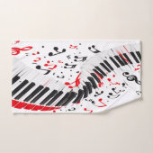 Chique Cascading Melodies Rood Wit en Zwart Handdoek (Handdoek)