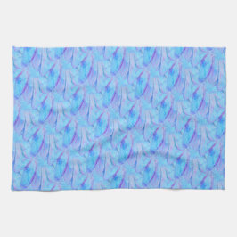 Chique Cerulean Schilderachtig Bloemblad Patroon Theedoek