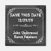  Chique Chalkboard Look Bruiloft Save the Date Magneet (Voorkant)